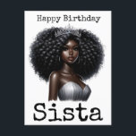 Grattis på födelsedagen Sista Melanin Kvinna Svart Vykort<br><div class="desc">Grattis på födelsedagen Sista Melanin Kvinna Svarta Kvinnor Syskon</div>