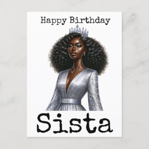 Grattis på födelsedagen Sista Melanin Woman Black Helg Vykort