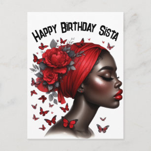 Grattis på födelsedagen Sista Svart tjej-magiska m Helg Vykort