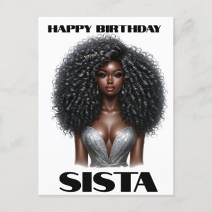 Grattis på födelsedagen sista svarta melanindrotte helg vykort