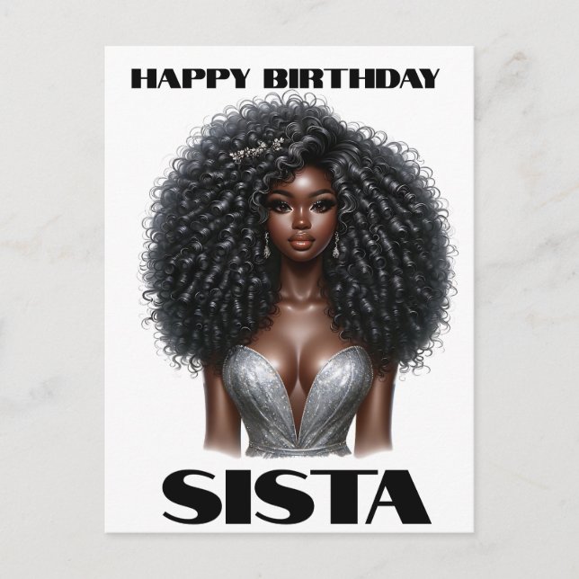 Grattis på födelsedagen sista svarta melanindrotte helg vykort (Framsida)