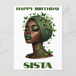 Grattis på födelsedagen sista svarta melanindrotte helg vykort