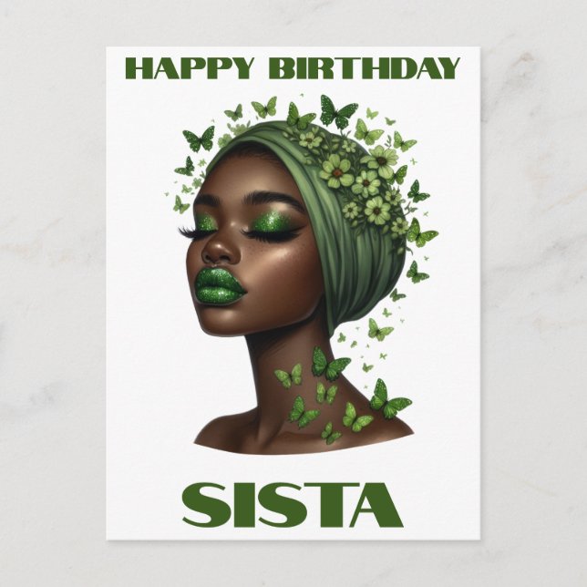 Grattis på födelsedagen sista svarta melanindrotte helg vykort (Framsida)