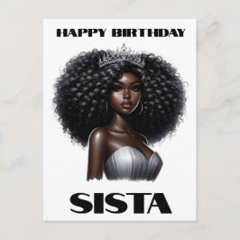 Grattis på födelsedagen sista svarta melanindrotte helg vykort