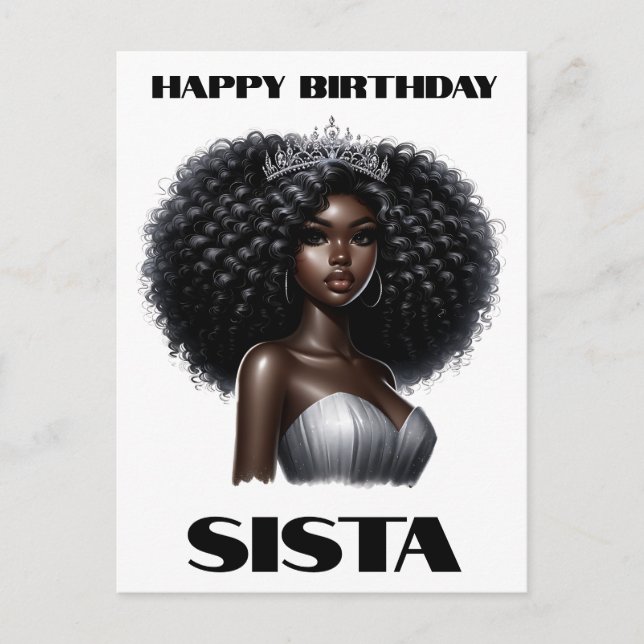 Grattis på födelsedagen sista svarta melanindrotte helg vykort (Framsida)