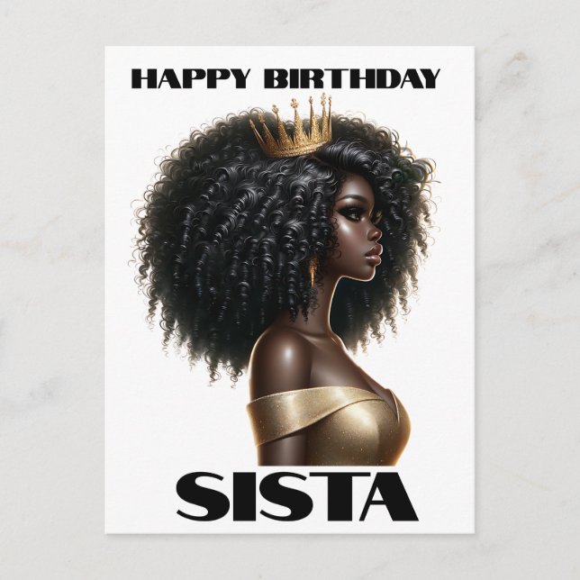 Grattis på födelsedagen sista svarta melanindrotte helg vykort (Framsida)