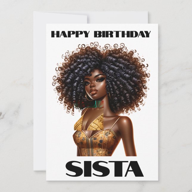 Grattis på födelsedagen sista svarta melanindrotte inbjudningar (Framsida)
