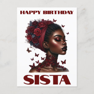 Grattis på födelsedagen Sista Svarta Tjej Magi Mel Vykort