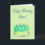 grattis på födelsedagen Sister Birthday tårta önsk Kort<br><div class="desc">Många fler design i min butik. Kontakta mig för att få en anpassad design gjord åt dig!</div>