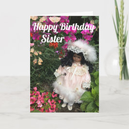 Grattis på födelsedagen Sister Black doll Kort