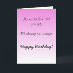 Grattis på födelsedagen Sister Brother Older Humor Kort<br><div class="desc">Den här designen har skapats genom digital grafik. Det kan vara personlig i området att tillhandahålla eller anpassa genom att klicka för att anpassa ytterligare alternativ och ändra namn, initialer eller ord. Du kan också ändra texten färg och stil eller ta bort texten för en bilddesign. Kontakta mig på colorflowcreations@gmail.com...</div>