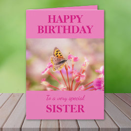 Grattis på födelsedagen Sister Butterfly Kort