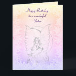 grattis på födelsedagen Sister Fairy design Kort<br><div class="desc">Snyggt Moonstone Fairy-kort för hälsning av Grattis på födelsedagen-syster.</div>