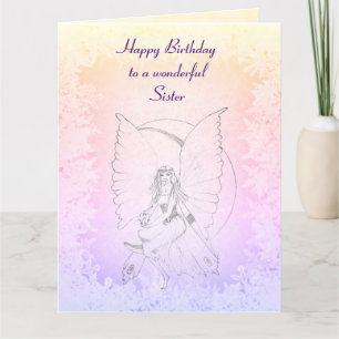Grattis på födelsedagen Sister Fairy design Kort