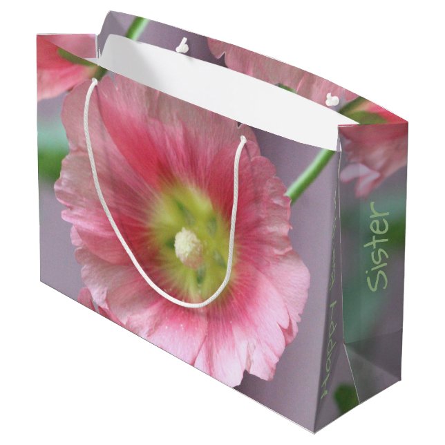 Grattis på födelsedagen Sister Flowwwed Gift Bag (Baksidan Vinklad)