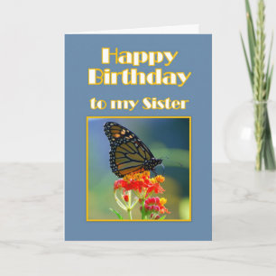 Grattis på födelsedagen Sister Monarch Butterfly Kort