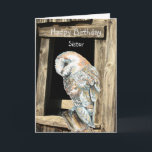 Grattis på födelsedagen Sister Watercolor Barn Ugg Helgkort<br><div class="desc">Grattis på födelsedagen Sister som är omtänksam,  vänlig och kär och älskad mer varje år. Watercolor Barn Uggla</div>