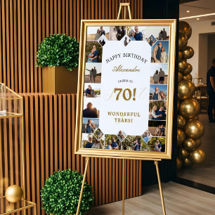 Grattis på födelsedagen Skål för 70 år Foto Collag Poster