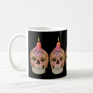 Grattis på födelsedagen Skalle Ljus Vacker Spöklik Kaffemugg