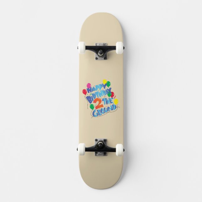 Grattis på födelsedagen skateboard bräda 20,5 cm (Framsida)