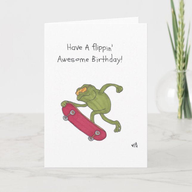 Grattis på födelsedagen-skateboardingkort tack kort (Framsida)