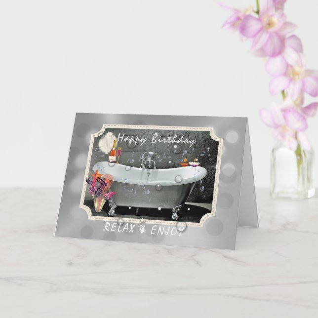 Grattis på födelsedagen slappna av och njut av bub kort (Orkide)