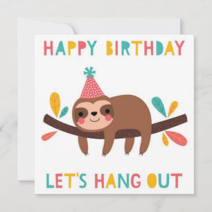 Grattis på födelsedagen Sloth Kort