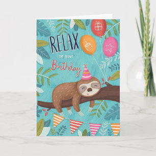 Grattis på födelsedagen Sloth Kort