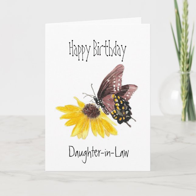 Grattis på födelsedagen smekant-in-Law Butterfly G Kort (Framsida)