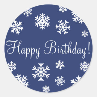 Grattis på födelsedagen Snöflingor kuvert, etikett