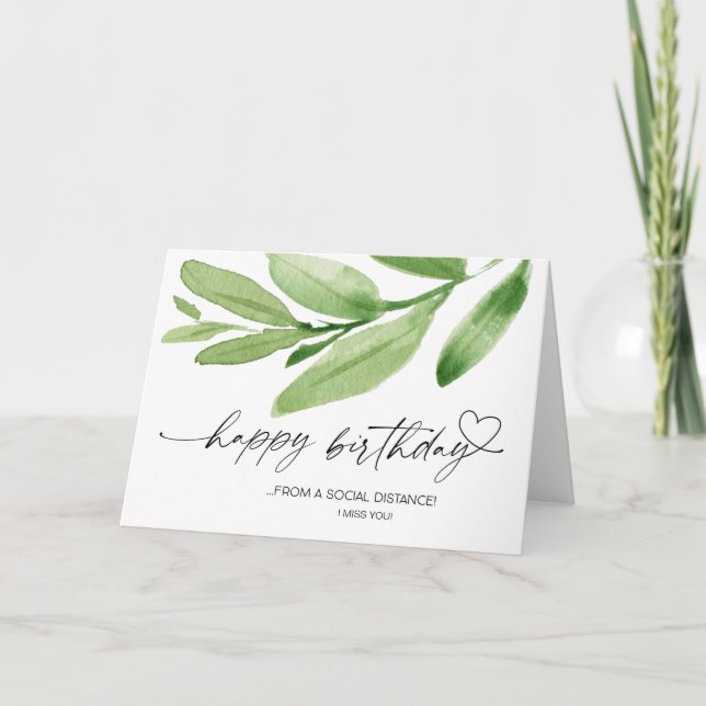 Grattis på födelsedagen Social Avstånd karantän Co Kort (Framsida)