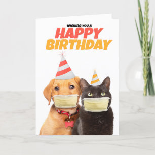 Grattis på födelsedagen Social Avstånd katt och hu Helgkort