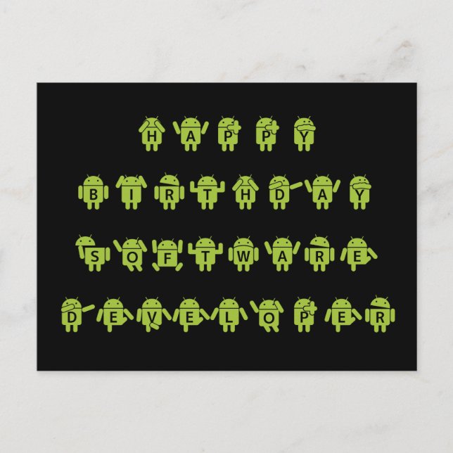 Grattis på födelsedagen Software Developer (Bugdro Vykort (Framsida)