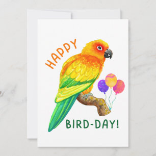 Grattis på födelsedagen Sol Conure Parrot Bird Äls Julkort