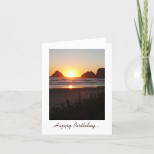 Grattis på födelsedagen solade strandtornen i sand kort