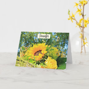 Grattis på födelsedagen Solros personalize Namn Kort