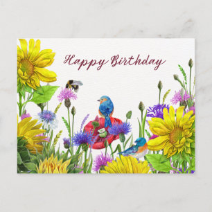 Grattis på födelsedagen Solrosor, Vilda blommor Na Vykort