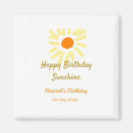 Grattis på födelsedagen solsken gul orange födelse magnet