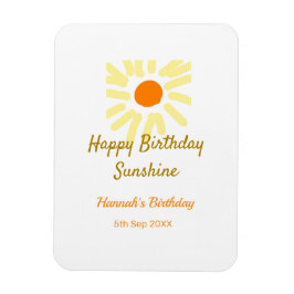 Grattis på födelsedagen solsken gul orange födelse magnet