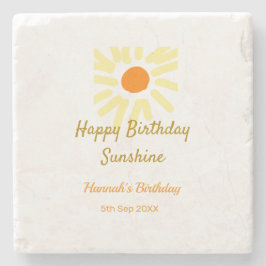 Grattis på födelsedagen solsken gul orange födelse stenunderlägg