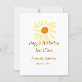 Grattis på födelsedagen solsken gul orange födelse vykort