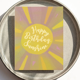 Grattis på födelsedagen Solsken Handmålad Postkort Vykort