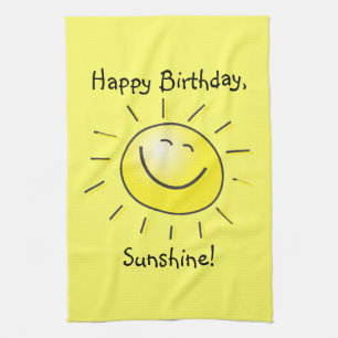 Grattis på födelsedagen solsken! kökshandduk