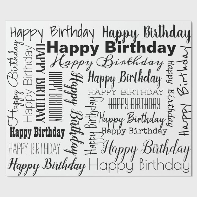 Grattis på födelsedagen som slår in papper presentpapper (Platt)