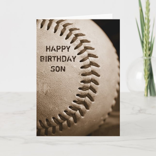 Grattis på födelsedagen Son Baseball Greeting Card Kort (Framsida)