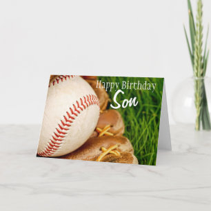 Grattis på födelsedagen Son Baseball med Mitt Kort