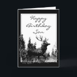 Grattis på födelsedagen Son Vintage Stag, Hjort Kort<br><div class="desc">Grattis på födelsedagen Son Vintage Stag,  Hjort Animal,  Wildlife,  Nature</div>