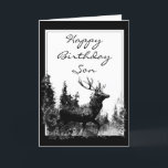 Grattis på födelsedagen Son Vintage Stag, Hjort Kort<br><div class="desc">Grattis på födelsedagen Son Vintage Stag,  Hjort Animal,  Wildlife,  Nature</div>