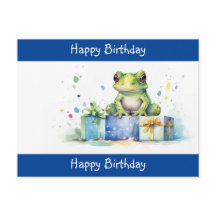 Grattis på födelsedagen Söt grön groda med inslagn