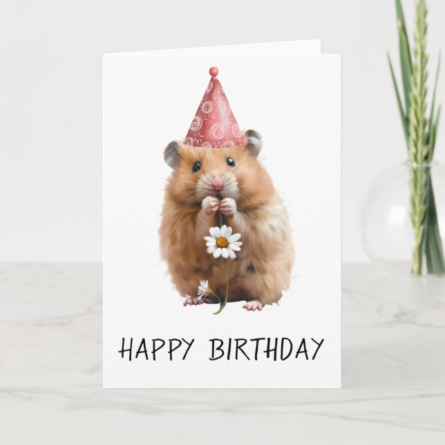 Grattis på födelsedagen söt hamster kort (Framsida)